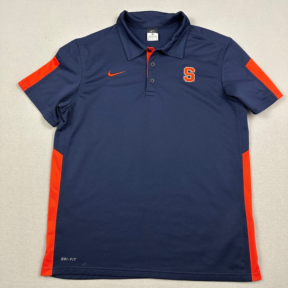 Syracuse Orange Shirt Men Medium Blue Nike NCAA Dri Fit Polo Basketball NCAA M *